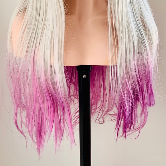 Very Pretty Long & Straight Magenta Pearl Color 13x2.5 Lace Front Wig - Picture 8 of 10